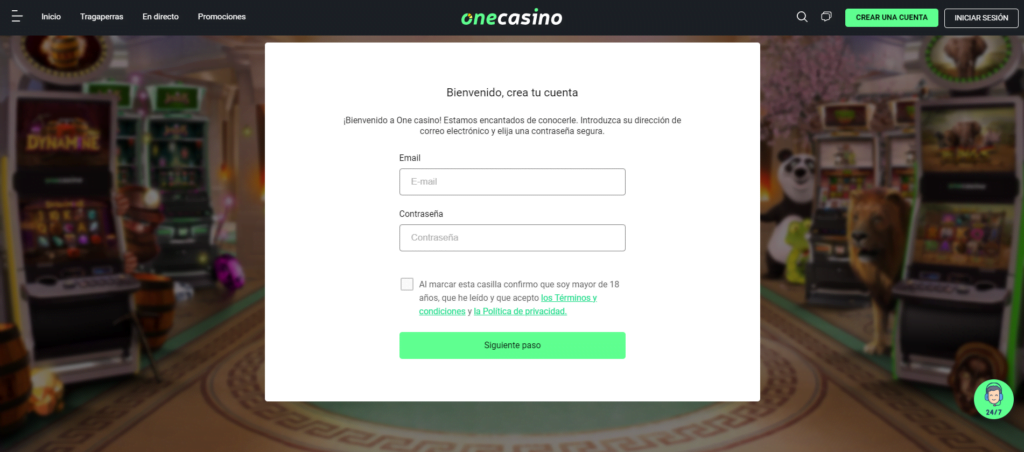 registrarse onecasino