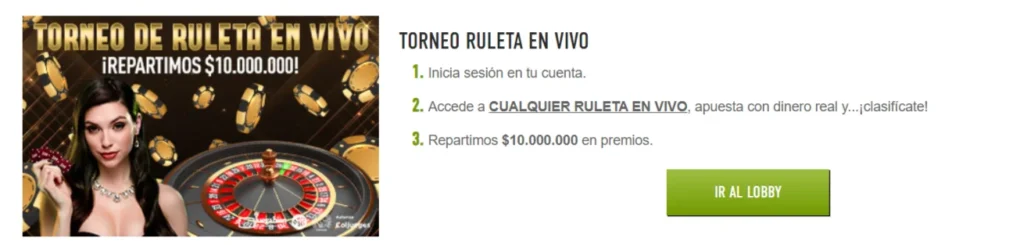 sportium torneo ruleta en vivo