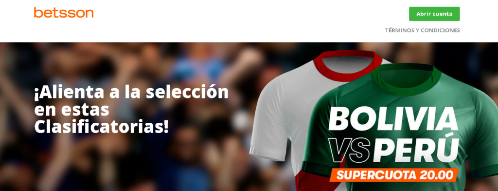 betsson supercuota bolivia vs perú