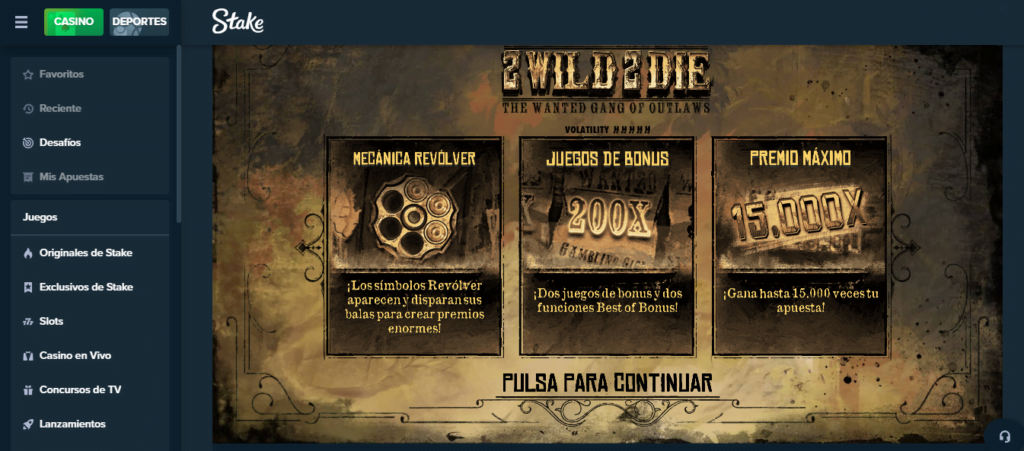 Stake 2wild2die slot exclusiva