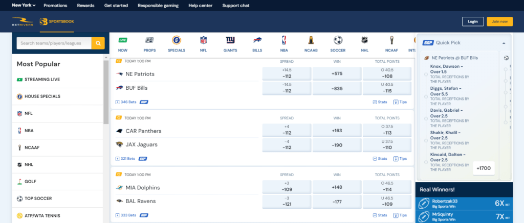 betrivers nfl action