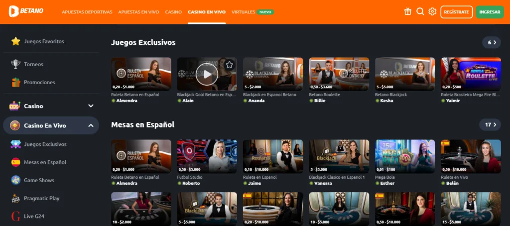 betano casino en vivo