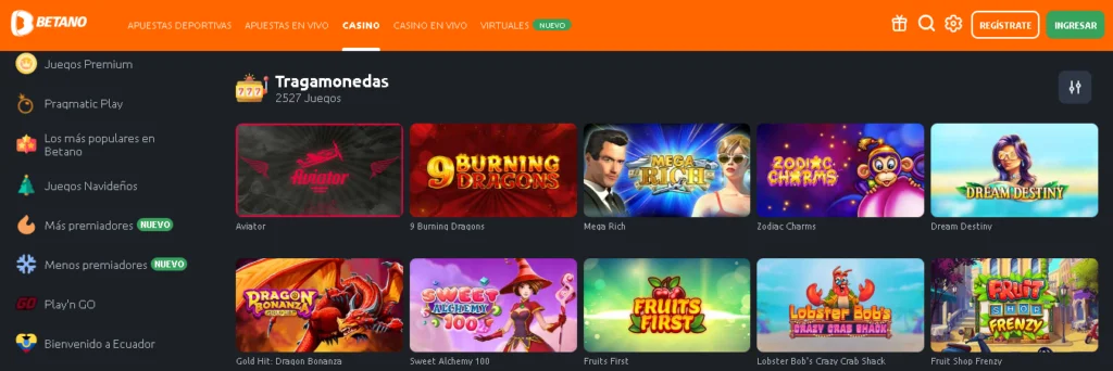 betano mejores juegos slots