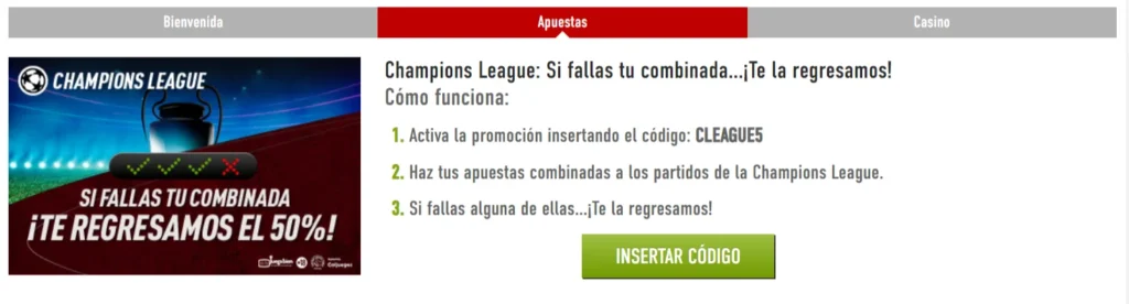 sportium seguro combinada champions