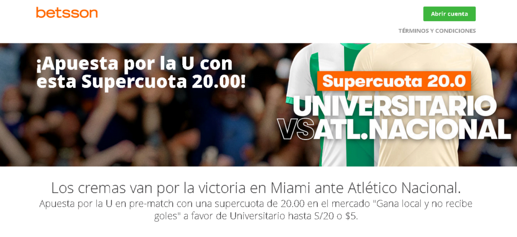 betsson supercuota universitario vs atlético nacional