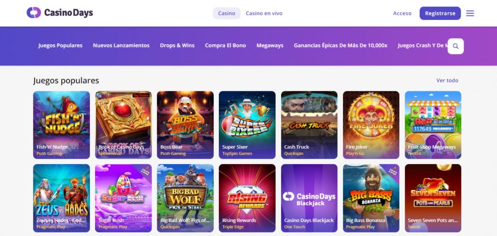 casinodays mejores slots