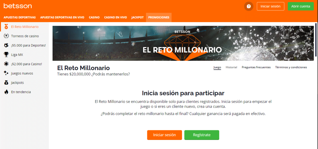 betsson reto millonario