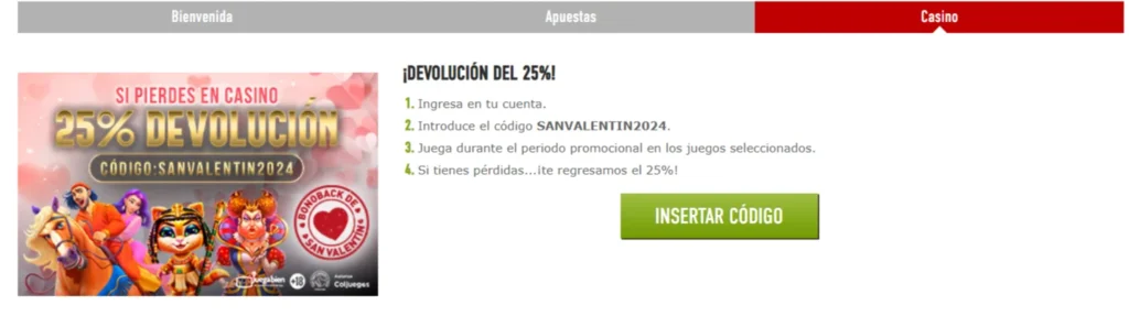 sportium oferta san valentín