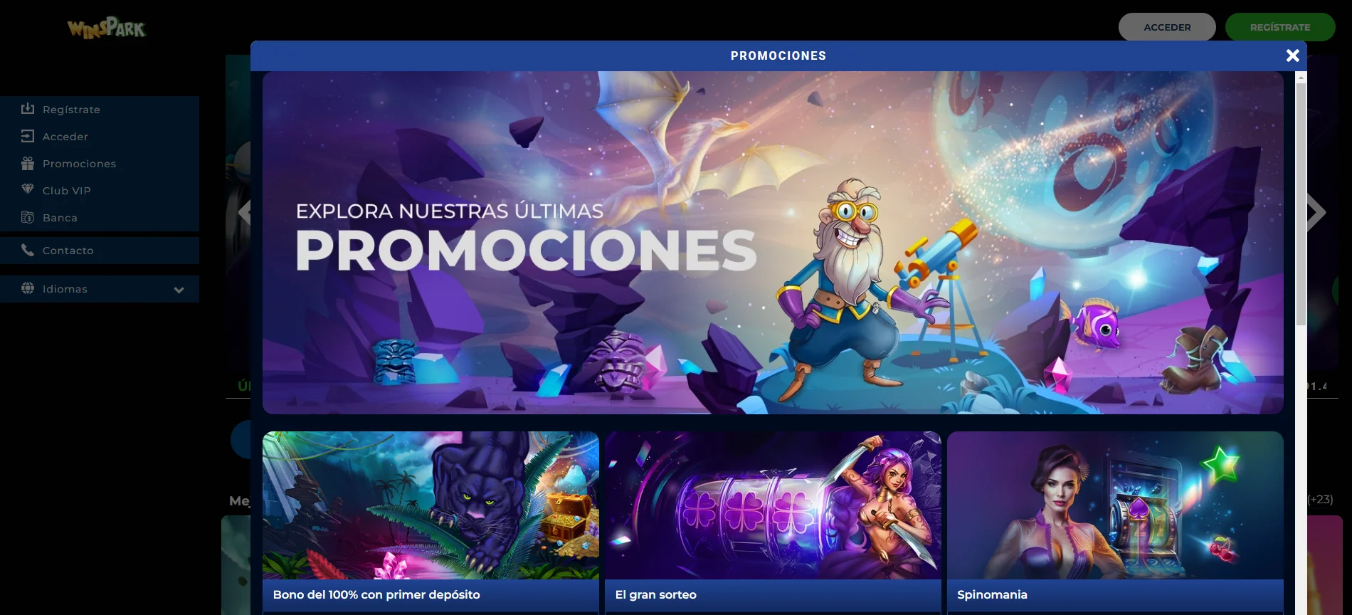 winspark bono sin depósito