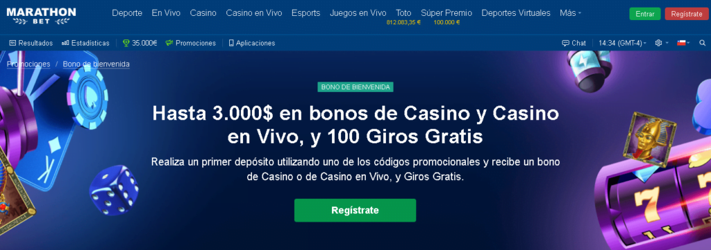marathonbet bono casino en vivo