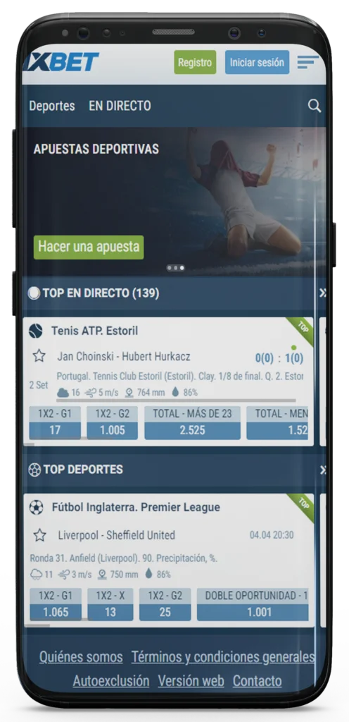registrarse móvil 1xbet