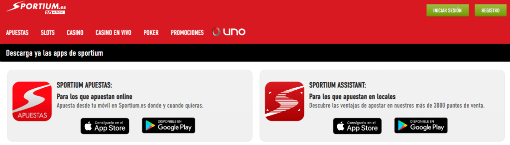 sportium como descargar app