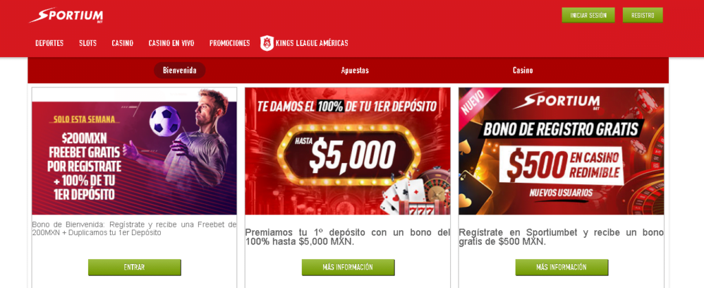 sportiumbet ofertas méxico