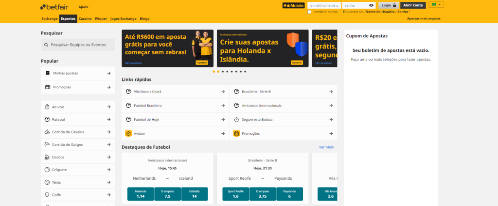 BETFAIR bônus apostas combinadas