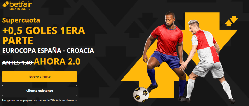 supercuota betfair españa vs croacia