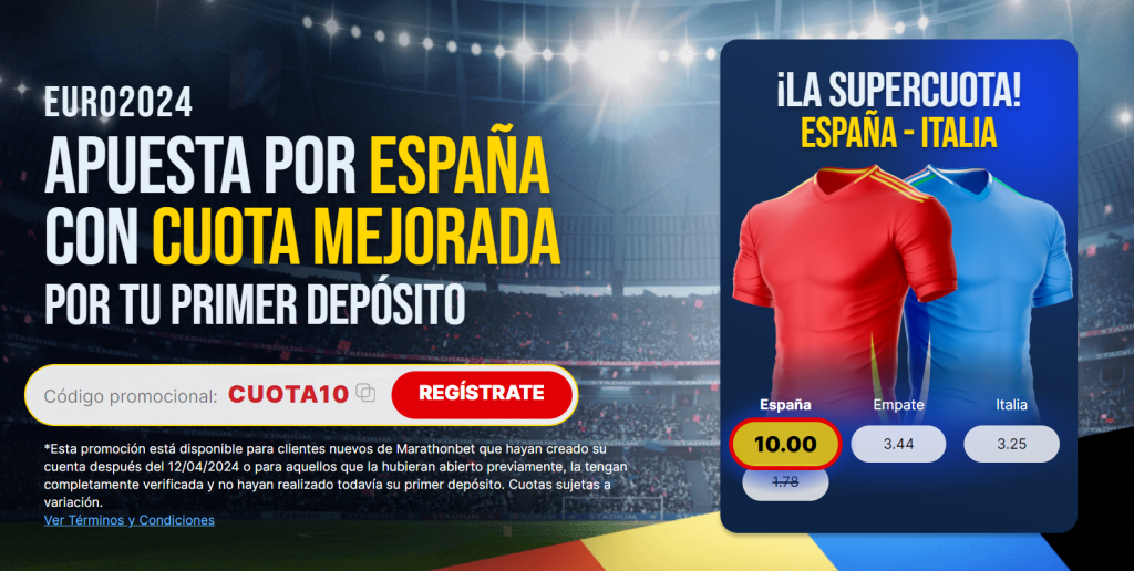 supercuota marathonbet españa vs italia