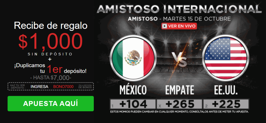 caliente amistoso internacional méxico