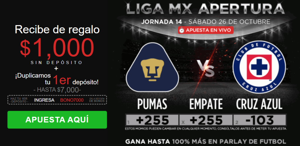 caliente pumas vs cruz azul