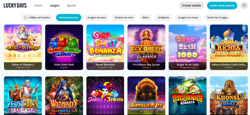 luckydays juegos recomendados