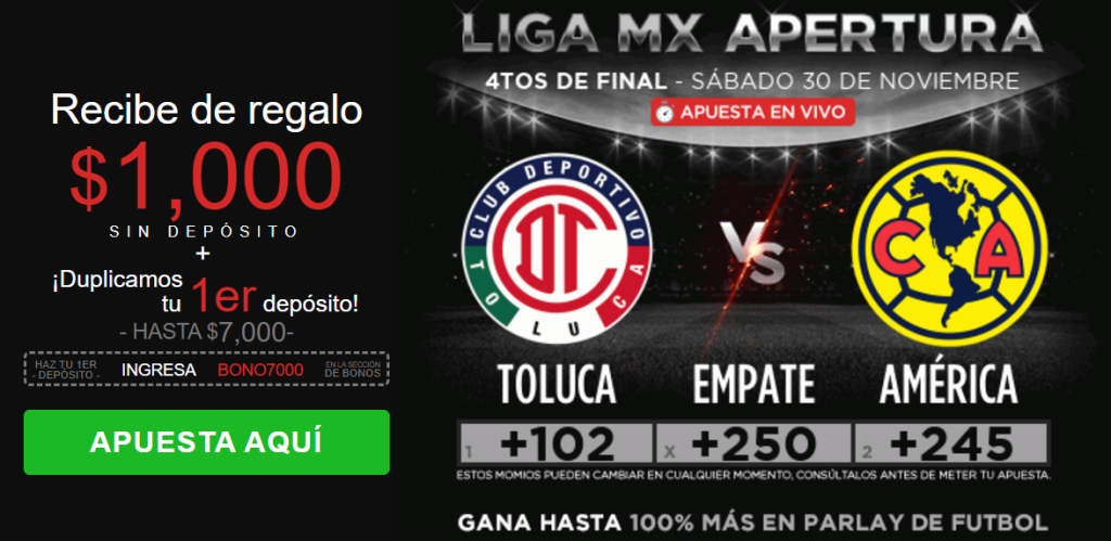 caliente toluca vs américa