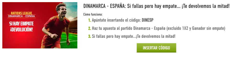 sportium dinamarca vs españa