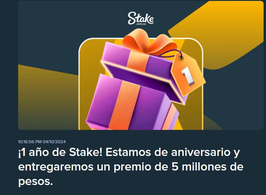 stake aniversario