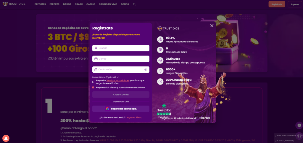 trustdice bono apuestas