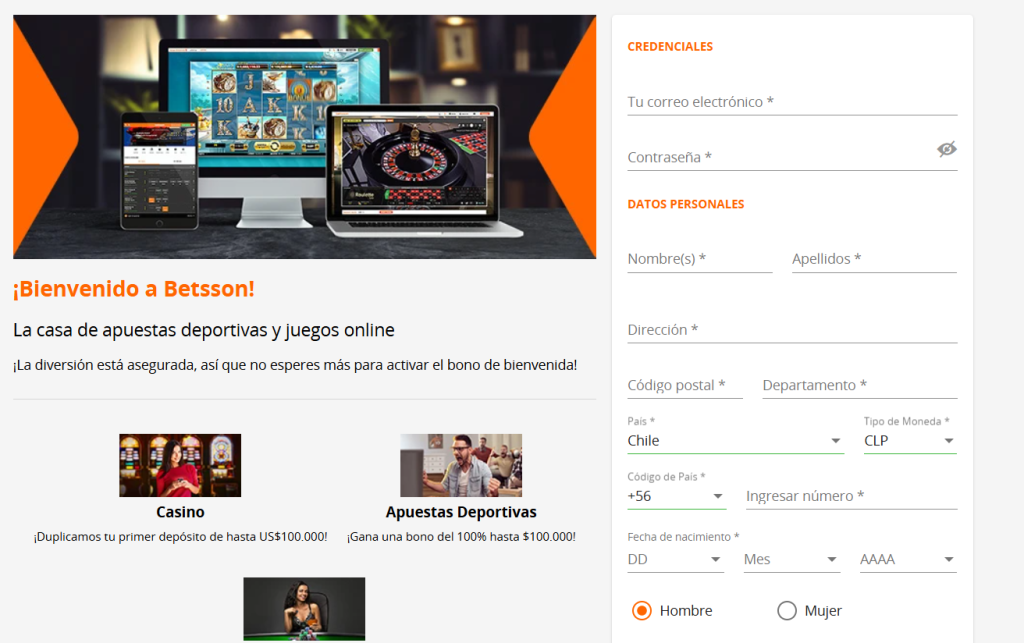 betsson bienvenida