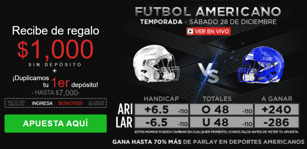 caliente momios nfl