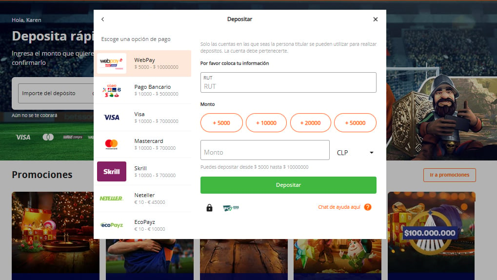 métodos de pago betsson