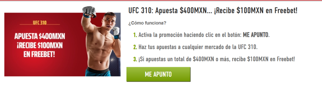 sportiumbet promoción ufc 310