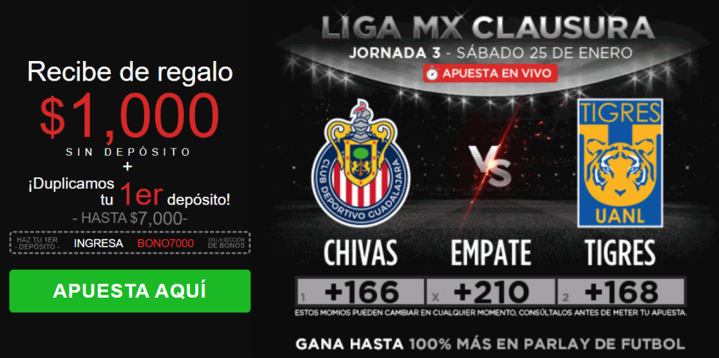 caliente chivas vs tigres