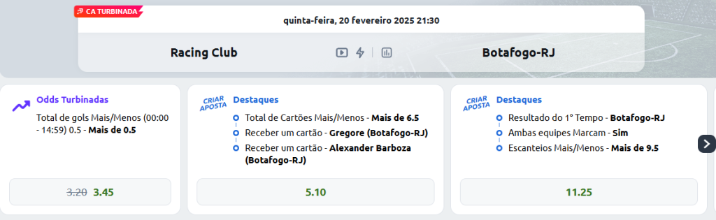 betano odds turbinadas racing