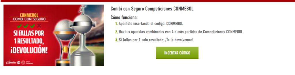 sportium combi seguro conmebol