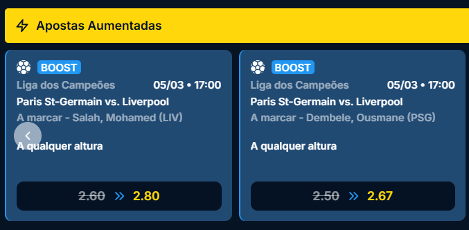 estrelabet apostas aumentadas psg