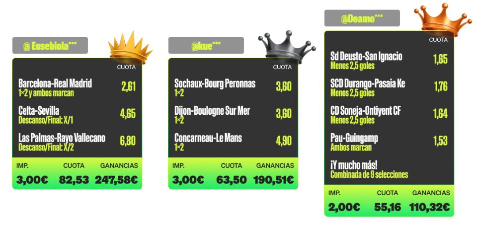 Luckia 3 cuotas más altas