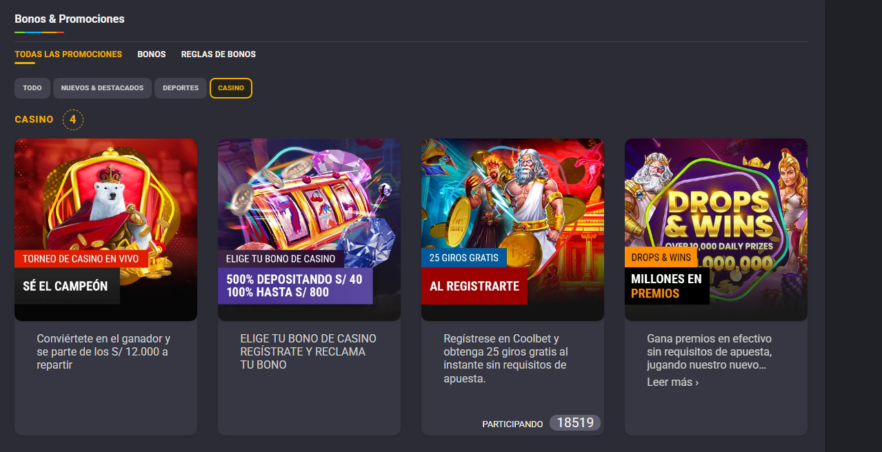 coolbet bono casino pe