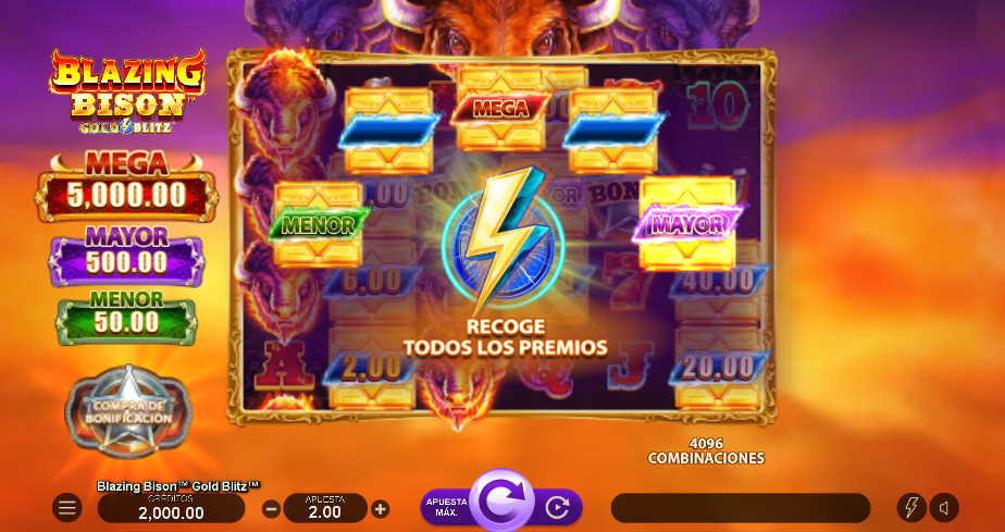 blazing bison en betway