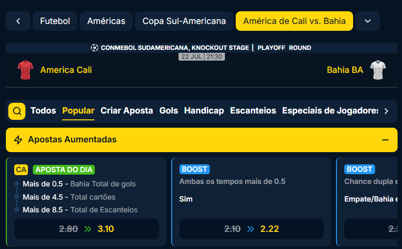 estrelabet america cali x bahia