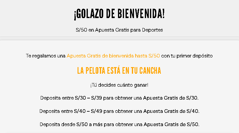 inkabet golazo de bienvenida