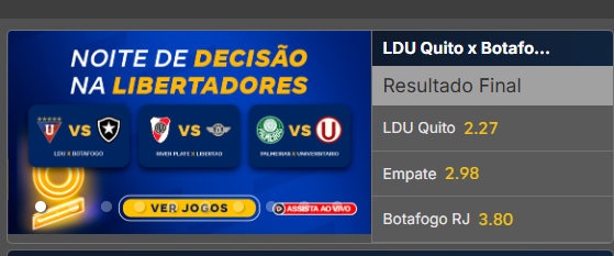 betnacional ldu x botafogo