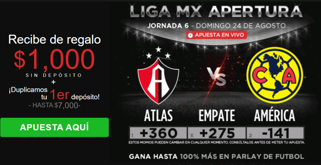 caliente atlas vs américa