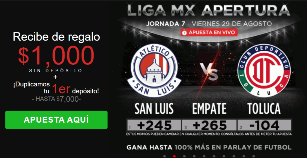 caliente san luis vs toluca