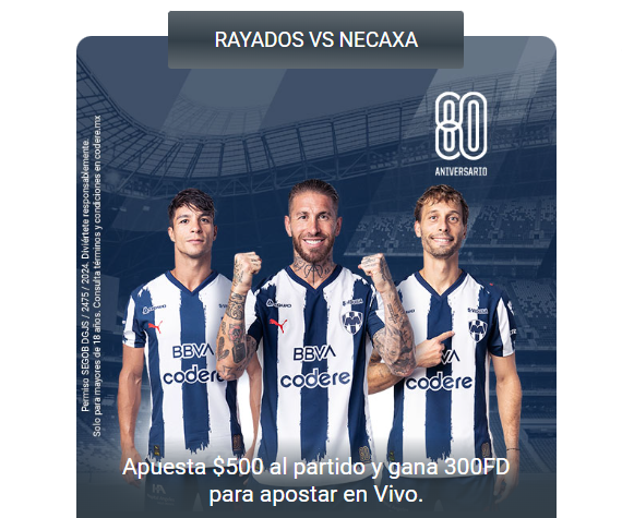 codere rayados vs necaxa