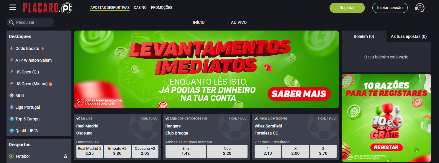 placard bónus boas-vindas