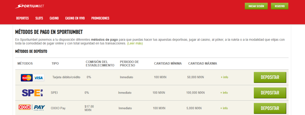 sportium retirar dinero méxico