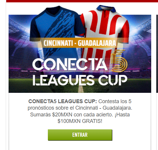sportiumbet conecta 5 cincinnati guadalajara