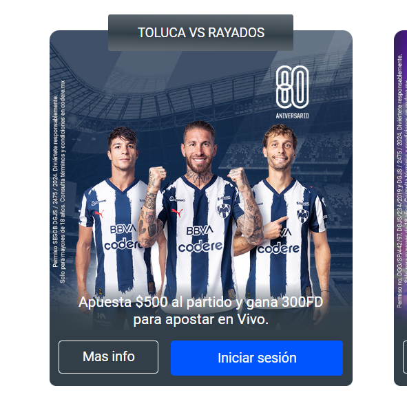 codere toluca vs rayados