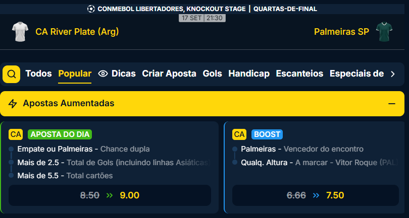 estrelabet aposta do dia river palmeiras
