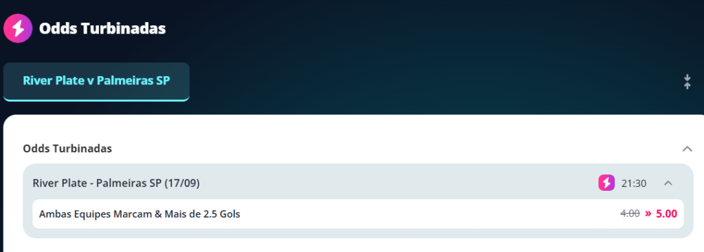 novibet odds turbinadas river palmeiras